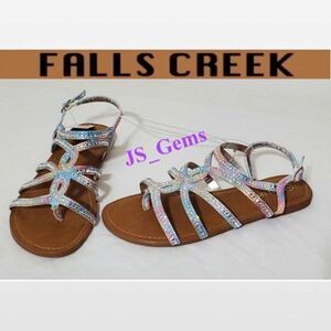 New Kid Girls Size 4 Strappy Blinged Sandal Shoes